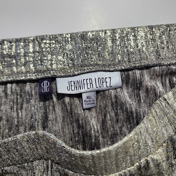 Jennifer Lopez Skirt‎ Women's X Large Gold Gray Metallic Abstract Sparkly - Picture 3 of 9